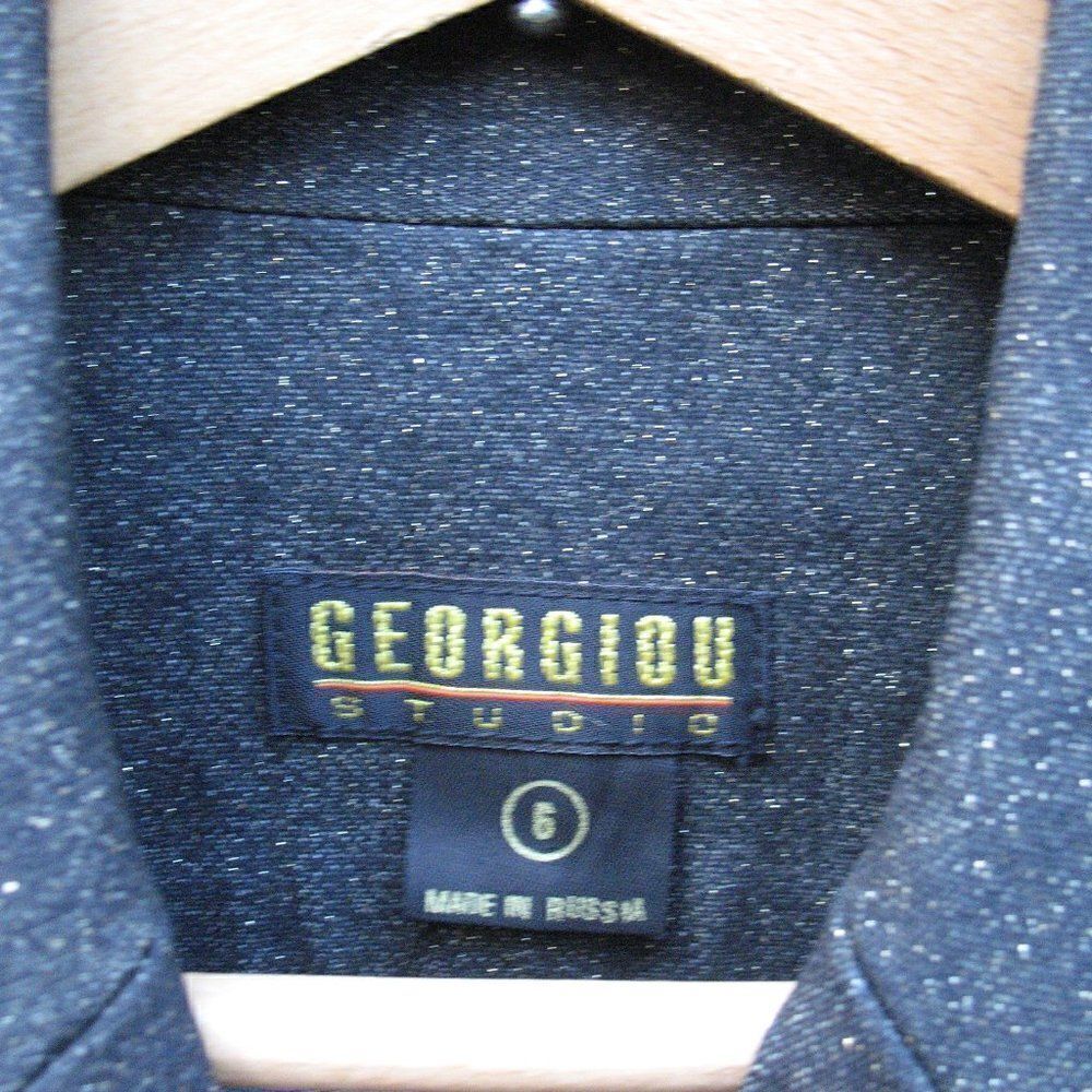 NWT Vintage Black Glitter Denim Jean Jacket - Picture 8 of 9